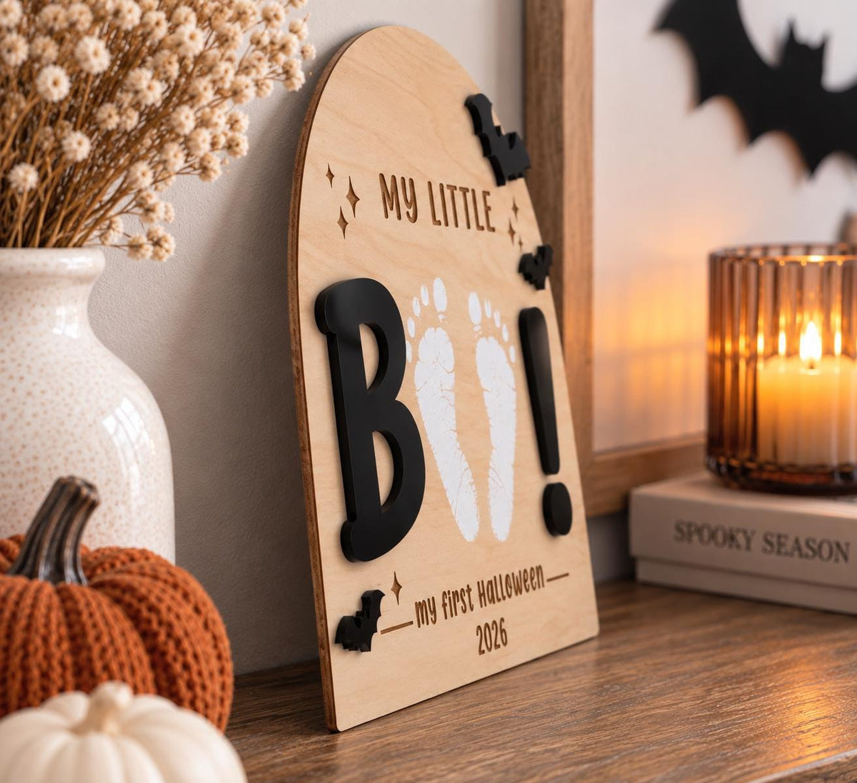 Babys First Halloween Footprint Keepsake Sign, DIY Baby Footprint Craft, My First Halloween 2026