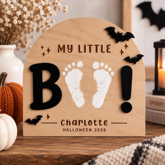 Babys First Halloween Footprint Keepsake Sign, DIY Baby Footprint Craft, My First Halloween 2026