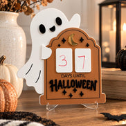 Halloween Countdown Sign with Ghost | Dry Erase Days Until Halloween | Acrylic Halloween Decor | Halloween Countdown Calendar