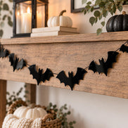 Black Bat Garland, Halloween Bat Garland, Acrylic Bat Banner, Halloween Mantel Decor, Spooky Garland, Halloween Party Decor