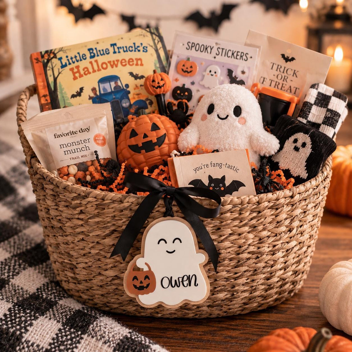 Personalized Boo Basket Tag, Halloween Ghost Name Tag, Kids Trick or Treat Basket Tag, Custom Halloween Gift