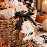 Personalized Boo Basket Tag, Halloween Ghost Name Tag, Kids Trick or Treat Basket Tag, Custom Halloween Gift