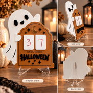 Halloween Countdown Sign with Ghost | Dry Erase Days Until Halloween | Acrylic Halloween Decor | Halloween Countdown Calendar