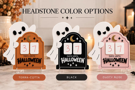 Halloween Countdown Sign with Ghost | Dry Erase Days Until Halloween | Acrylic Halloween Decor | Halloween Countdown Calendar