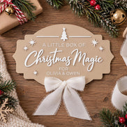 Personalized Christmas Crate Sign, Acrylic Christmas Eve Box Plaque, Custom Kids Christmas Decor