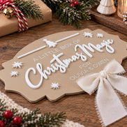 Personalized Christmas Crate Sign, Acrylic Christmas Eve Box Plaque, Custom Kids Christmas Decor