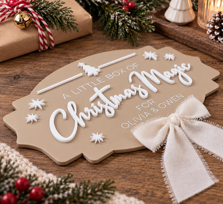 Personalized Christmas Crate Sign, Acrylic Christmas Eve Box Plaque, Custom Kids Christmas Decor