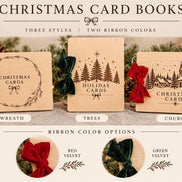 Wood Christmas Card Holder Book, Holiday Card Keepsake