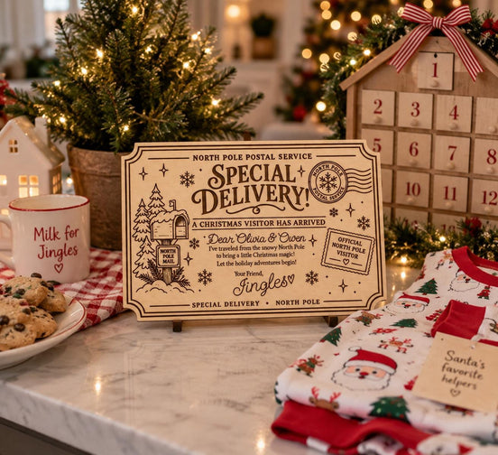 Christmas Elf Arrival SVG, North Pole Special Delivery Letter, Laser Cut Sign (Digital File)