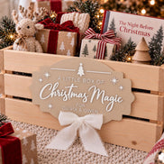 Personalized Christmas Crate Sign, Acrylic Christmas Eve Box Plaque, Custom Kids Christmas Decor