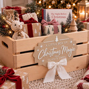Personalized Christmas Crate Sign, Acrylic Christmas Eve Box Plaque, Custom Kids Christmas Decor