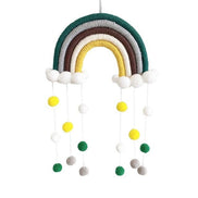 Room Decoration Handmade Woven Cotton Rope Rainbow Hanging Decoration Rainbow with Pom Pom Ball Wall Hanging Garlands for Kids Room Baby Shower Party Supplies Wall Hanging Decor With Felt Ball Photo Props