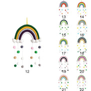 Room Decoration Handmade Woven Cotton Rope Rainbow Hanging Decoration Rainbow with Pom Pom Ball Wall Hanging Garlands for Kids Room Baby Shower Party Supplies Wall Hanging Decor With Felt Ball Photo Props