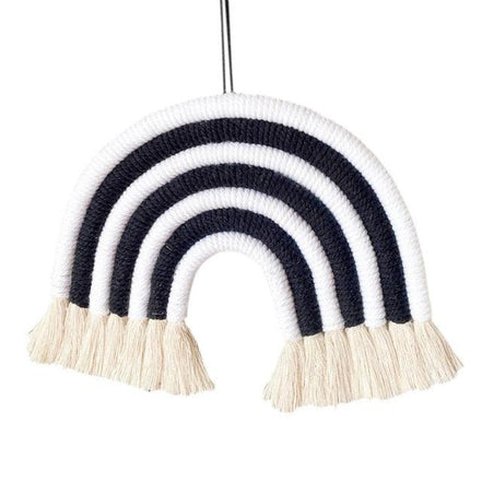 Room Decoration Handmade Woven Cotton Rope Rainbow Hanging Decoration Rainbow with Pom Pom Ball Wall Hanging Garlands for Kids Room Baby Shower Party Supplies Wall Hanging Decor With Felt Ball Photo Props